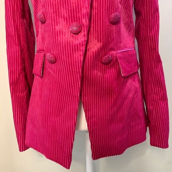 Veronica Beard Gaya Blazer Corduroy Miller Hot Pink Collared Size 2 Jacket - Picture 4 of 11